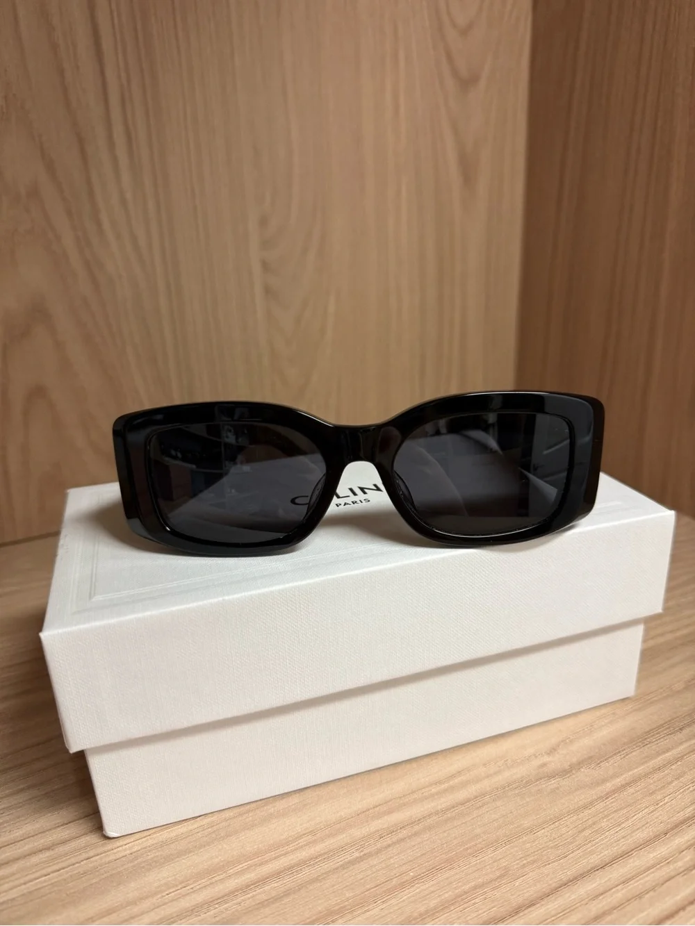 Celine Black Sunglasses with Silver Triomphe Detail - Picture 6 of 12